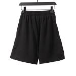  Balenciage distressed washed lock embroidered Short Pants black