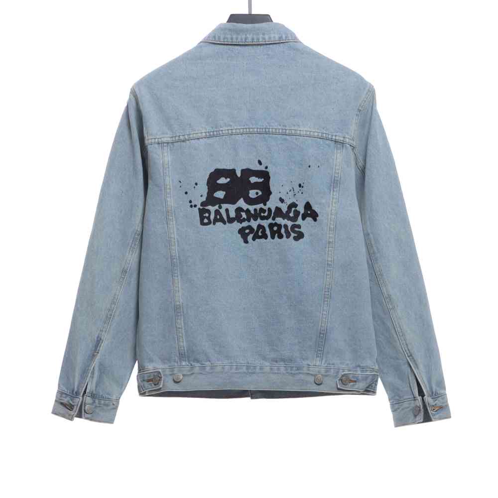  Balenciage double B graffiti denim jacket