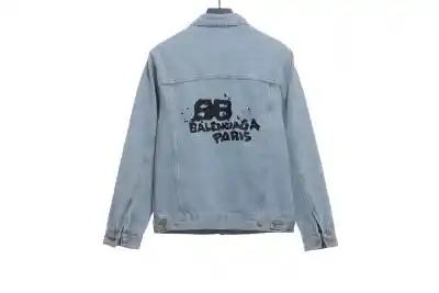 Balenciaga double B graffiti denim jacket 02