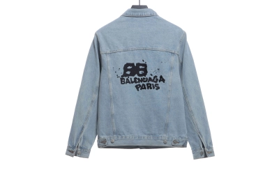 Balenciaga double B graffiti denim jacket 02