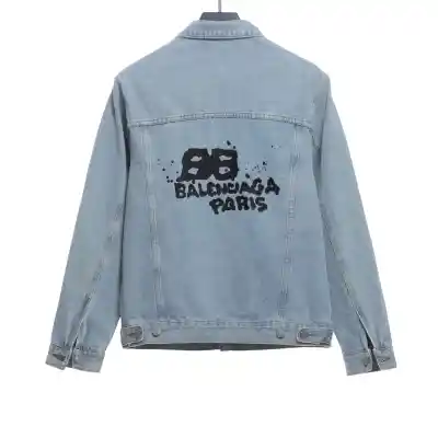 Balenciaga double B graffiti denim jacket 02