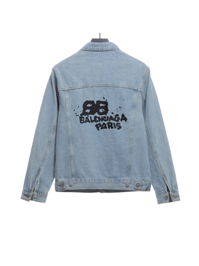 Balenciaga double B graffiti denim jacket 02