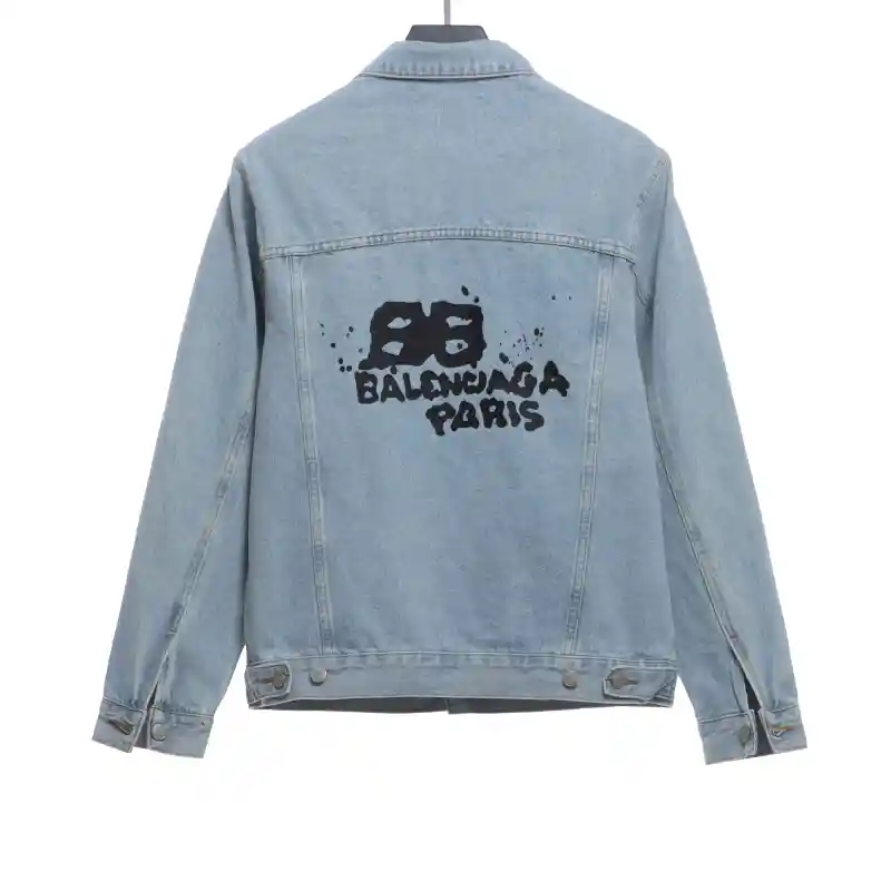 Balenciaga double B graffiti denim jacket
