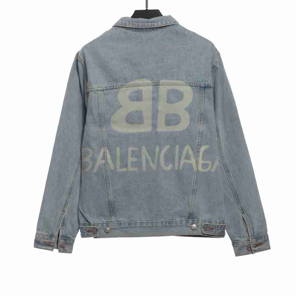  Balenciage double B graffiti luminous denim jacket