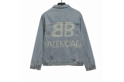 Balenciaga double B graffiti luminous denim jacket 02