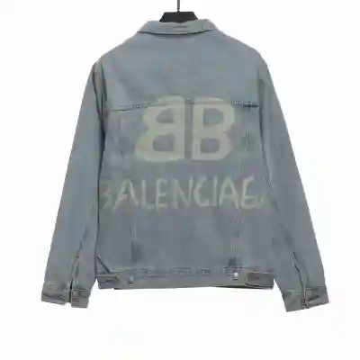 Balenciaga double B graffiti luminous denim jacket 02