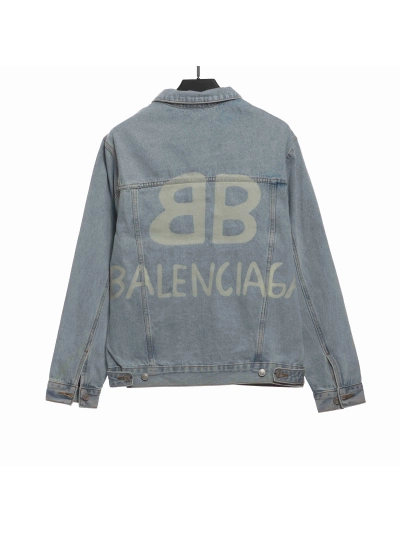 Balenciaga double B graffiti luminous denim jacket 02