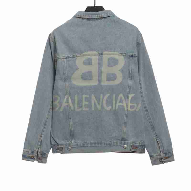  Balenciage double B graffiti luminous denim jacket