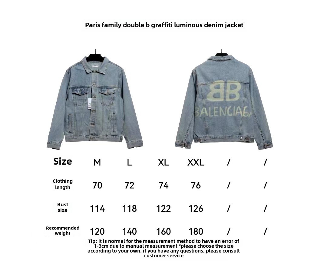 Balenciage double B graffiti luminous denim jacket