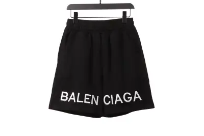 Balenciaga embroidered letter Short Pants black 01