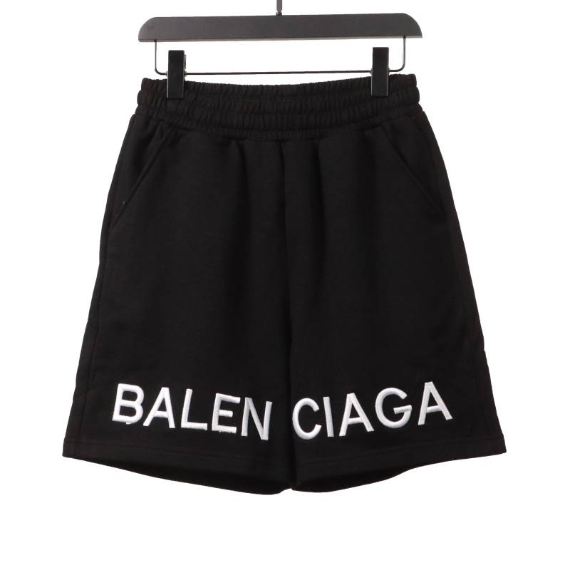 Balenciage embroidered letter Short Pants black