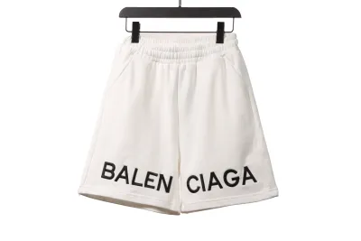 Balenciaga embroidered letter Short Pants white 01