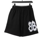  Balenciage graffiti faded print Short Pants