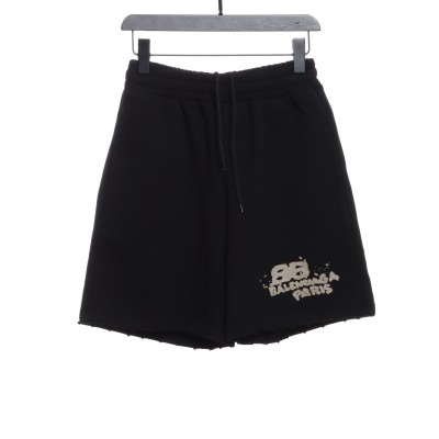  Balenciage HAND double B graffiti Short Pants 01