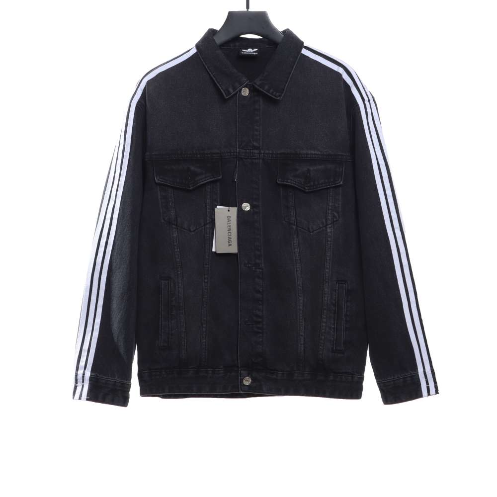  Balenciage joint AD three-stripe denim jacket