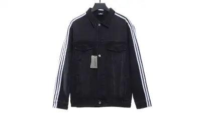 Balenciaga joint AD three-stripe denim jacket 01