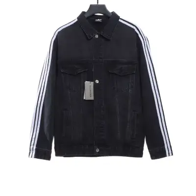 Balenciaga joint AD three-stripe denim jacket 01