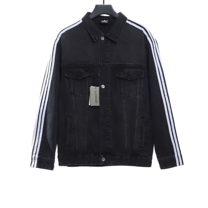 Balenciaga joint AD three-stripe denim jacket
