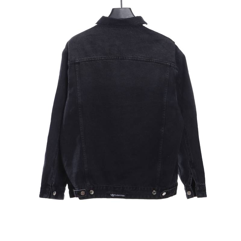 Balenciage joint AD three-stripe denim jacket
