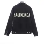 Balenciaga tape washed distressed denim jacket black