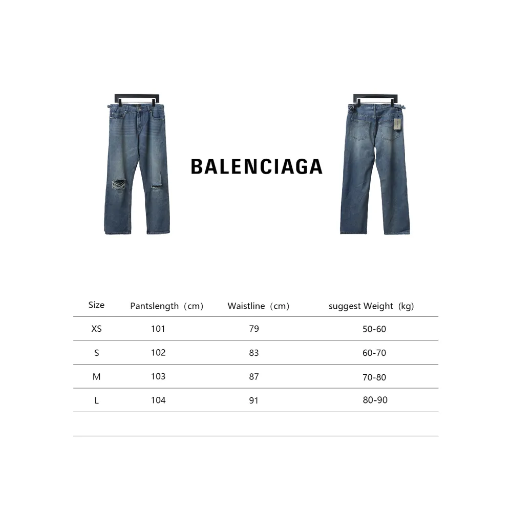Balenciaga washed damaged Jeans