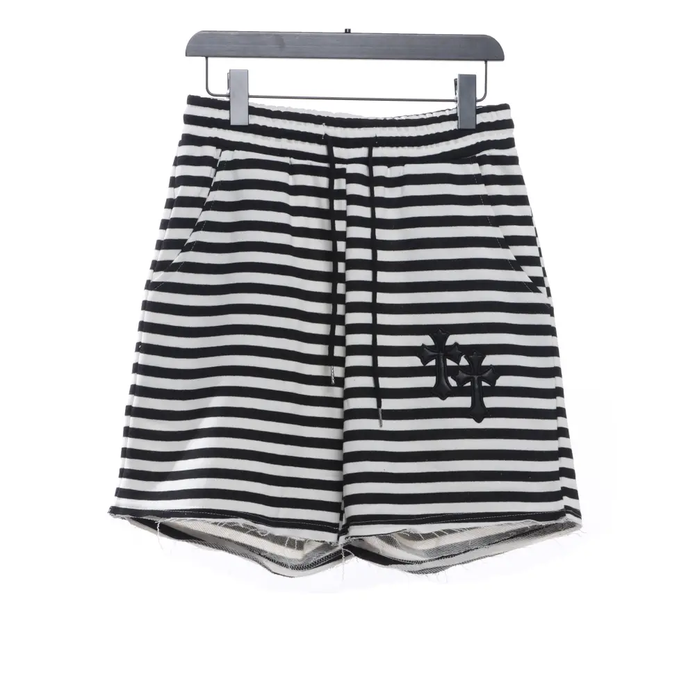  Chrome Hearts black and white striped cross Short Pants
