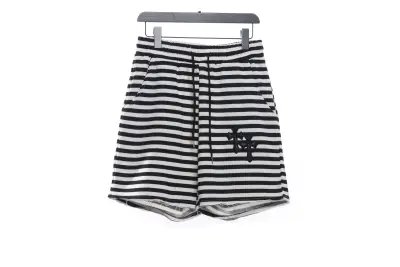 Chrome Hearts black and white striped cross Short Pants 01