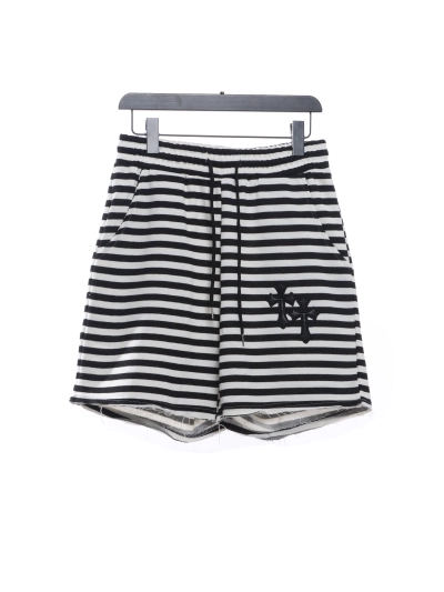 Chrome Hearts black and white striped cross Short Pants 01
