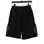 Chrome Hearts distressed patch horseshoe cross Short Pants black