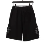  Chrome Hearts distressed patch horseshoe cross Short Pants black