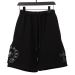 Chrome Hearts distressed patch horseshoe cross Short Pants black