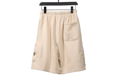 Chrome Hearts distressed patch horseshoe cross Short Pants white 01