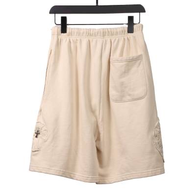  Chrome Hearts distressed patch horseshoe cross Short Pants white 01