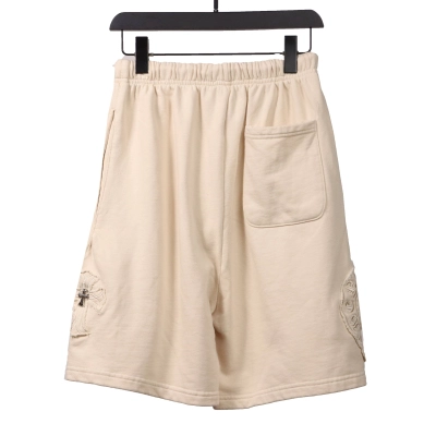 Chrome Hearts distressed patch horseshoe cross Short Pants white 01