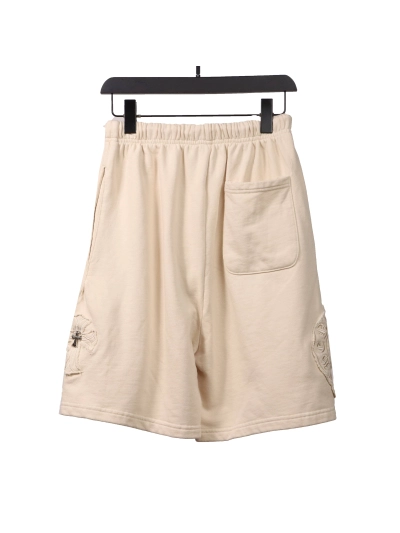 Chrome Hearts distressed patch horseshoe cross Short Pants white 01