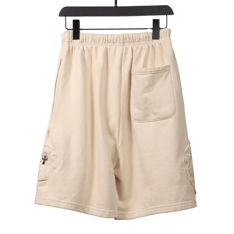  Chrome Hearts distressed patch horseshoe cross Short Pants white