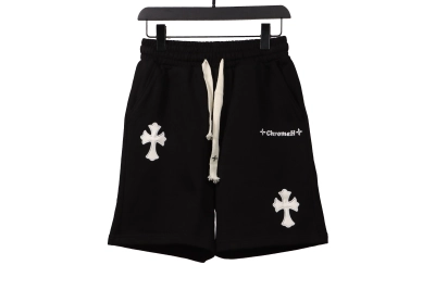 Chrome Hearts embroidered Sanskrit cross terry Short Pants black 01