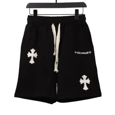 Chrome Hearts embroidered Sanskrit cross terry Short Pants black 01