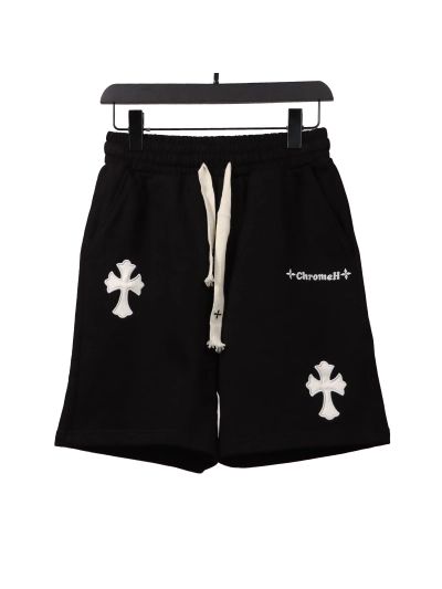 Chrome Hearts embroidered Sanskrit cross terry Short Pants black 01