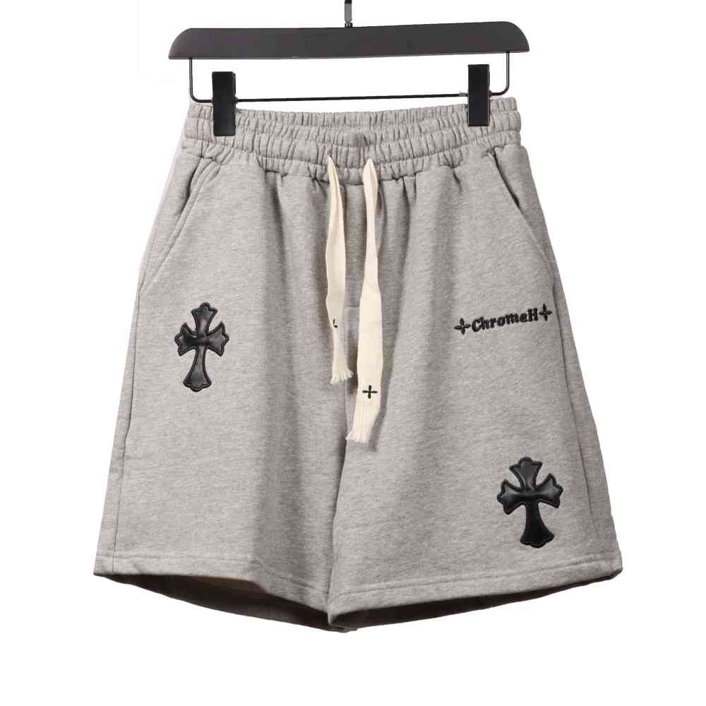 Chrome Hearts embroidered Sanskrit cross terry Short Pants gray