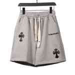 Chrome Hearts embroidered Sanskrit cross terry Short Pants gray
