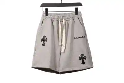 Chrome Hearts embroidered Sanskrit cross terry Short Pants gray 01