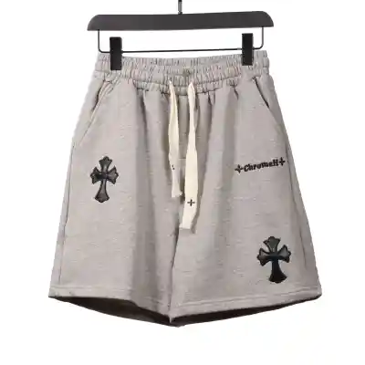 Chrome Hearts embroidered Sanskrit cross terry Short Pants gray 01