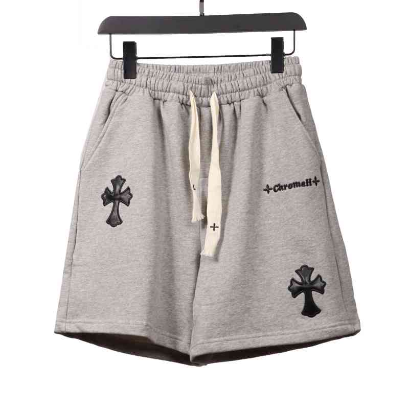 Chrome Hearts embroidered Sanskrit cross terry Short Pants gray