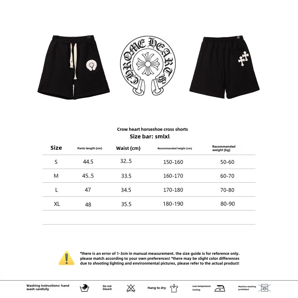 Chrome Hearts horseshoe cross Short Pants black