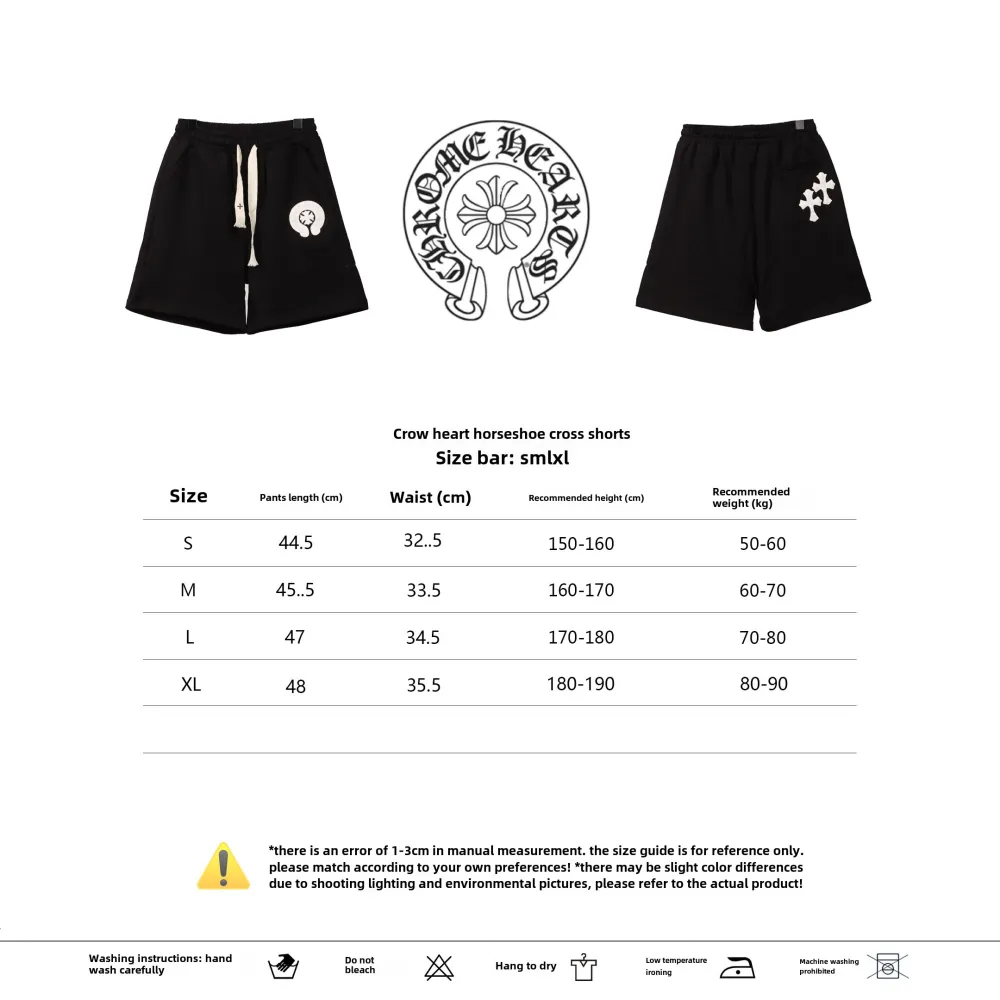  Chrome Hearts horseshoe cross Short Pants black
