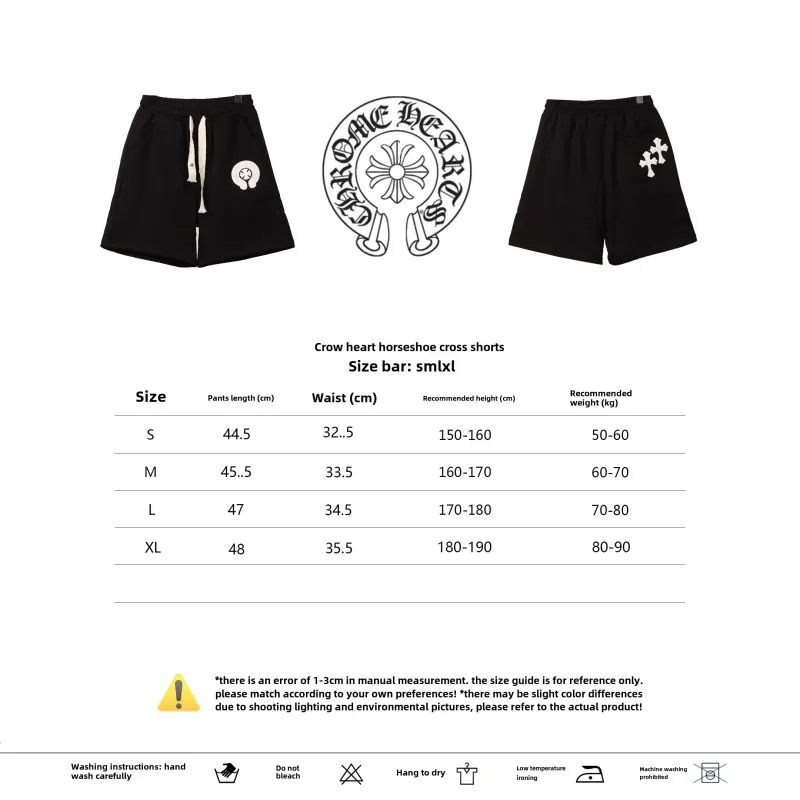  Chrome Hearts horseshoe cross Short Pants black