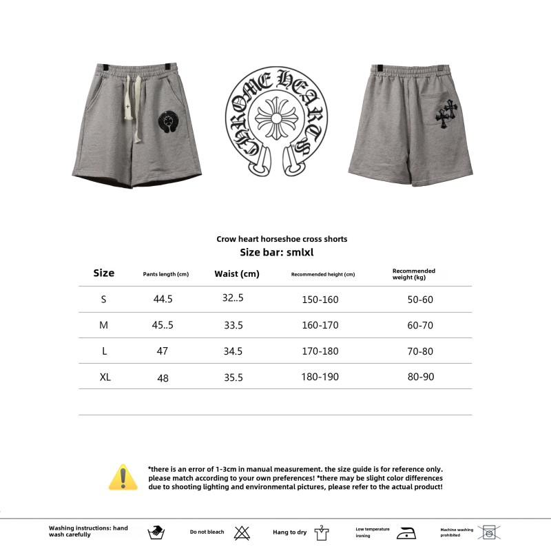 Chrome Hearts horseshoe cross Short Pants gray