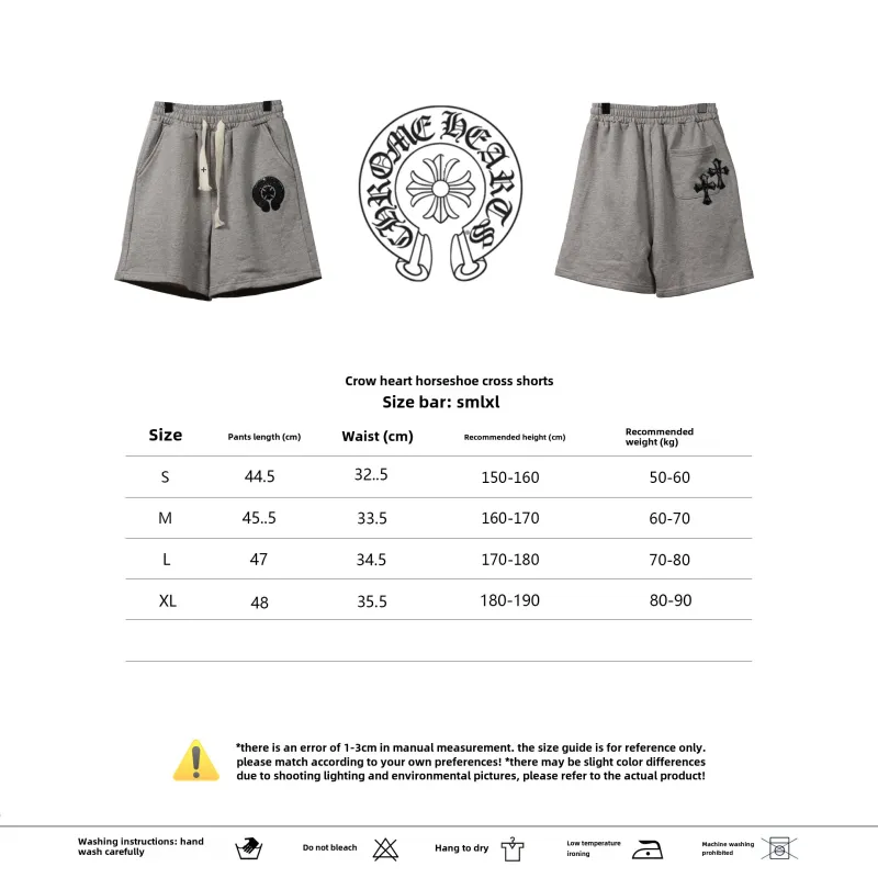  Chrome Hearts horseshoe cross Short Pants gray
