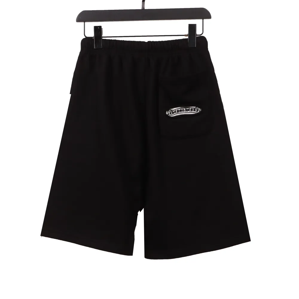  Chrome Hearts horseshoe distressed Sanskrit Short Pants black